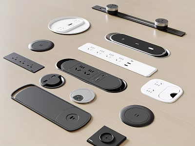 Different Styles Of Electrical Outlets And Switches 3d model