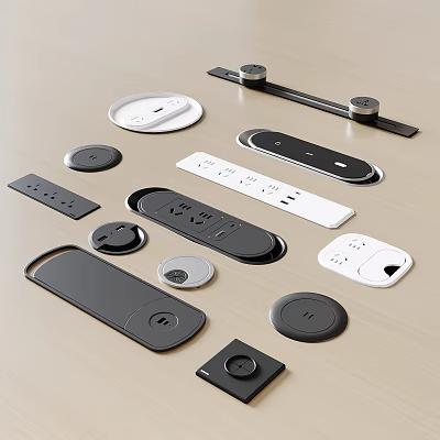Different Styles Of Electrical Outlets And Switches 3d model