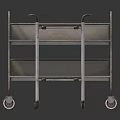 Metal Utility Carts With Multiple Shelves And Rolling Wheels For Storage Use 3d model