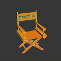 Bright Orange Director Chair With Foldable Structure Armrests And Visible Director Label