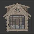 Log Cabin Exterior Design With Gray Metal Roof Porch And Wooden Windows