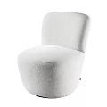White Plush Single Sofa with Modern Minimalist Design for Living Room