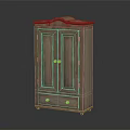 Classic Wooden Wardrobe With Two Doors Drawer And Arched Top Design