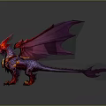 Mythical Fantasy Dragon Character Featuring Purple Wings Red Scales And Glowing Claws
