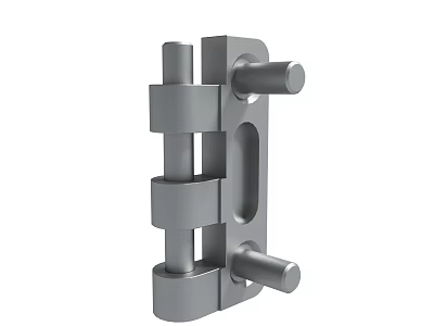 Durable Gray Metal Hardware Hinge With Cylindrical Parts And Flat Plate Structure 3d model