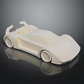 White Electric Toy Car With Streamlined Design Rear Spoiler And Wheels Model