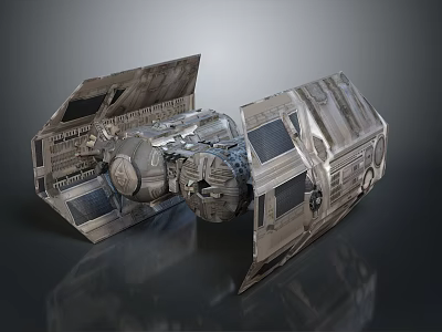Intricate Cosmic Spacecraft Model With Metallic Panels And Engine Structures 3d model