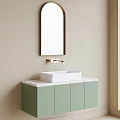 French sink counter basin faucet mirror 3d model