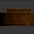 Sturdy Curved Brown Wooden Reception Counter With Smooth Surface And Elegant Design