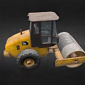 Yellow Road Roller Construction Vehicle With Steel Drum And Large Wheels
