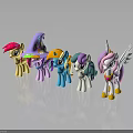 Colorful My Little Pony Toy Figures With Wings Horns And Different Characters