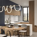 Modern Living and Dining Room Interior With Sofa Area Rug Artwork and Floor Lamp