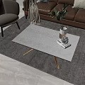 Dining Table Set With Blue Houndstooth Tablecloth Golden Plates Wine Glass And Brown Chairs