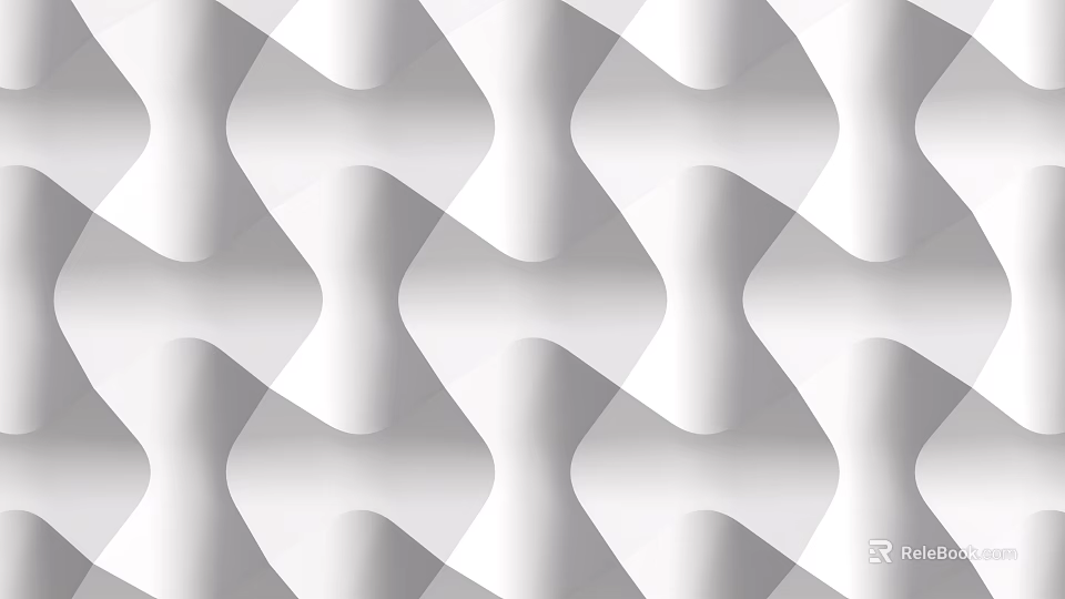 Modern Gray and White Wavy Texture Decorative Background Wall for Interior Design 3d model