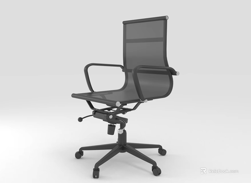 Ergonomic Office Chair With Mesh Back Adjustable Height Armrests And Rolling Casters 3d model 