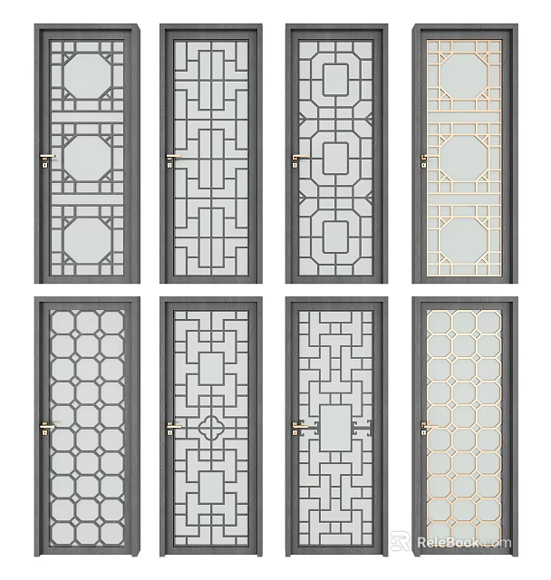 Modern Open Kitchen Interior Design With Island Counter And Cabinets 3d model