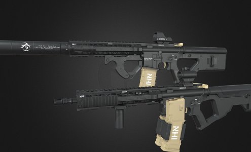 Rifles and submachine guns 3d model