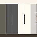 Modern Wardrobe Design With Multi Color Doors And Metal Handles On Wooden Floor