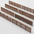 Brown Decorative Railings With Various Designs And Different Patterns For Outdoor Use 3d model