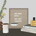 Combination Ornaments Potted Books Ornaments 3d model