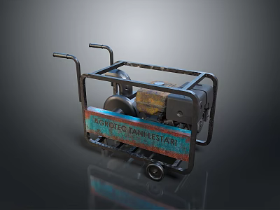 AGROTEC JANJESTARI Mechanical Equipment With Metal Frame Wheels And Engine Component 3d model