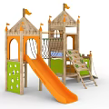 Nordic Style Outdoor Slide Outdoor Slide Nordic Style Castle Slide Log Slide Solid Wood Slide Castle Slide 3d model