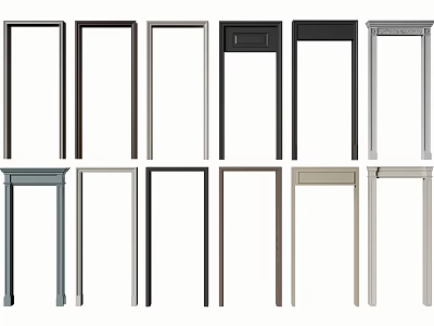Various Styles And Colors Of Door Frames For Home Interior Design 3d model