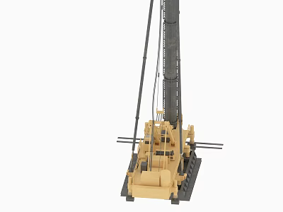 Industrial Pile Driver Machine With Tracked Chassis Tall Drill Pipe And Mechanical Structure 3d model