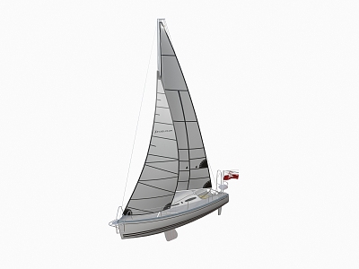 modern sailing yacht ship 3d model