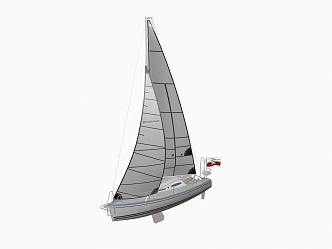 modern sailing yacht ship 3d model