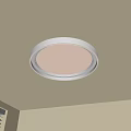 Modern Round White Ceiling Light With Minimalist Design In Room With Window Blinds