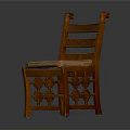 Classic Wooden Chair Design With Carved Backrest Upholstered Seat And Intricate Legs