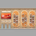 Running Shoes Store Display With Wooden Shelves And Multiple Sneaker Compartments