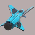 Modern Blue Fighter Jet With Cockpit Aerodynamic Wings And Sleek Design