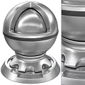 Vintage Metal Ornament Decor Combination With Spherical Base And Textured Surface 3d model