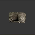Traditional Carved Stone Lion Statue With Intricate Details And Base