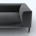 Modern Gray Two Seater Sofa with Fabric Upholstery and Minimalist Design