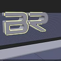 Modern 3D BR Logo Design With Metallic Finish And Glossy Edges