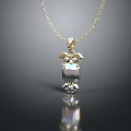 Elegant Gold Chain Necklace With Geometric Shaped Pendant Adorned With Sparkling Gemstone For Fashionable Accessory