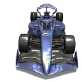 Blue F1 Race Car With Sleek Aerodynamic Body And Large Wheels