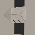 Modern Geometric Cube Wall Sconce With White Shade And Black Frame 3d model