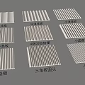 Various Design Wainscoting Panels With Wave Semicircular Concave Convex Lattice And Triangular Styles 3d model