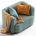 Fabric Single Sofa 3d model