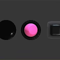 Stylish Cosmetics Display Pink Lipstick Black Mascara With Polka Dot Case On Sleek Reflective Surface