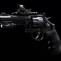 Black Modern Revolver With Red Dot Scope And Textured Non Slip Grip Detailed Body Design