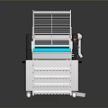Industrial Paper Folding Machine With Blue Conveyor Belt And Metal Frame