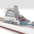 Modern Ship Design Featuring Multi level Superstructure And Helicopter Deck 3d model