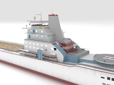 Modern Ship Design Featuring Multi level Superstructure And Helicopter Deck 3d model