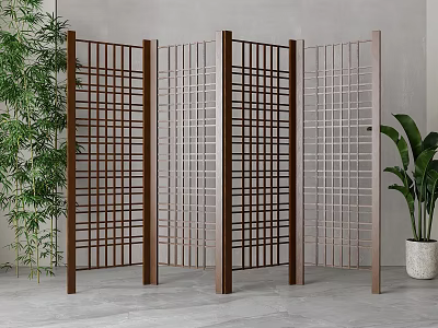 New Chinese-style screen partition 3d model