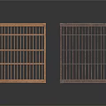 Two Different Colored Wooden Cages With Grid Design And Open Structure